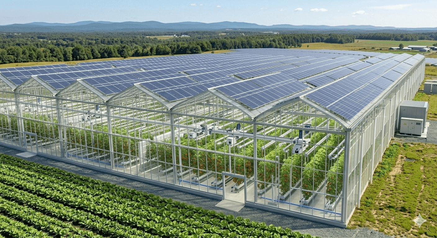 온실 및 스마트팜 결합형 영농형 태양광 구조